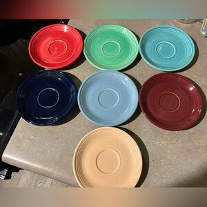 7 Authentic Fiesta Ware 6inch saucer plates